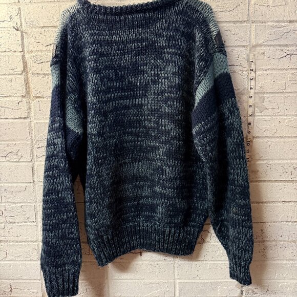 Vintage Pacific Club Chunky Knit Sweater with Leather Trim (L) - Picture 7 of 11